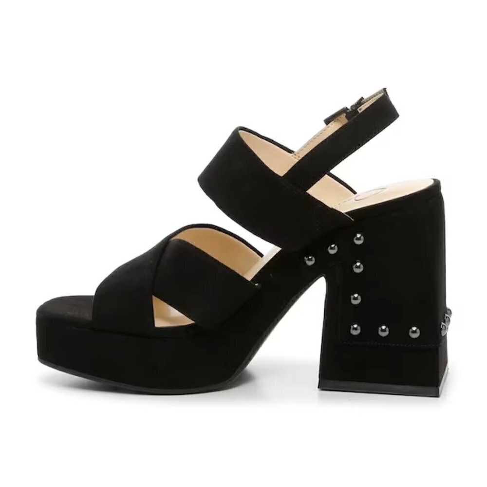 JESSICA Simpson BNWOT "Nellenie" Block Heel Black Suede Women New Studded